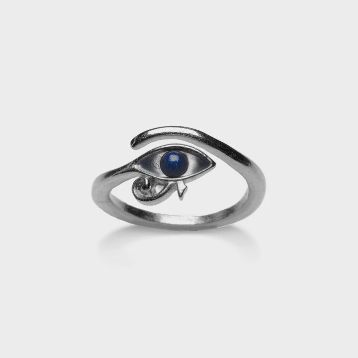 Eye of Horus Ring, silver finish