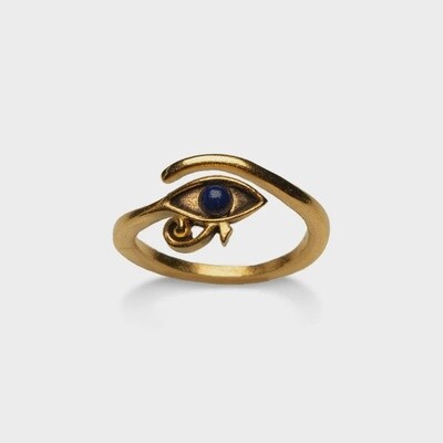 Eye of Horus Ring, antiqued gold