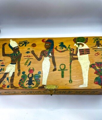 Vintage Hand Painted Egyptian  Box