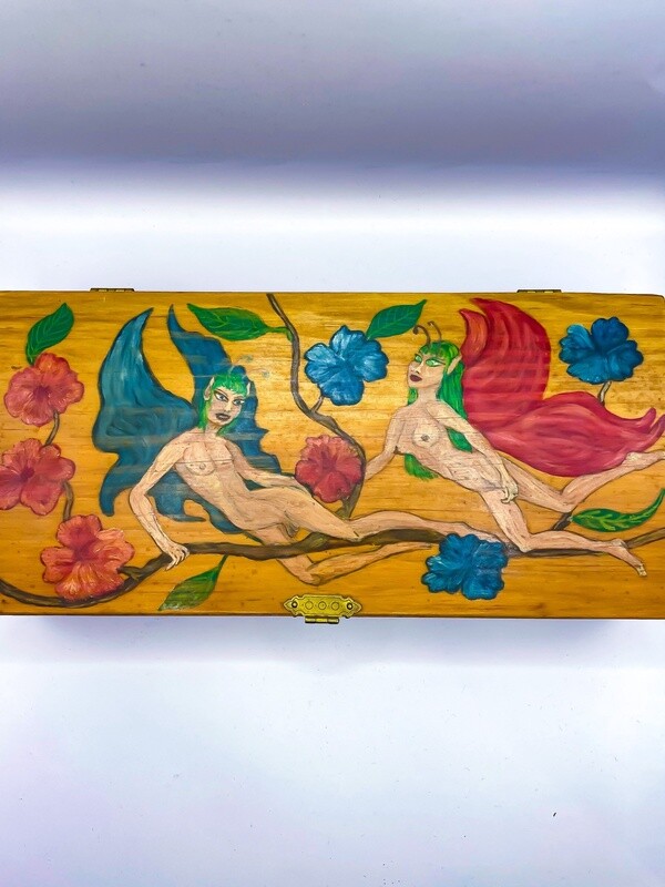 Vintage Hand Painted Fairy Box