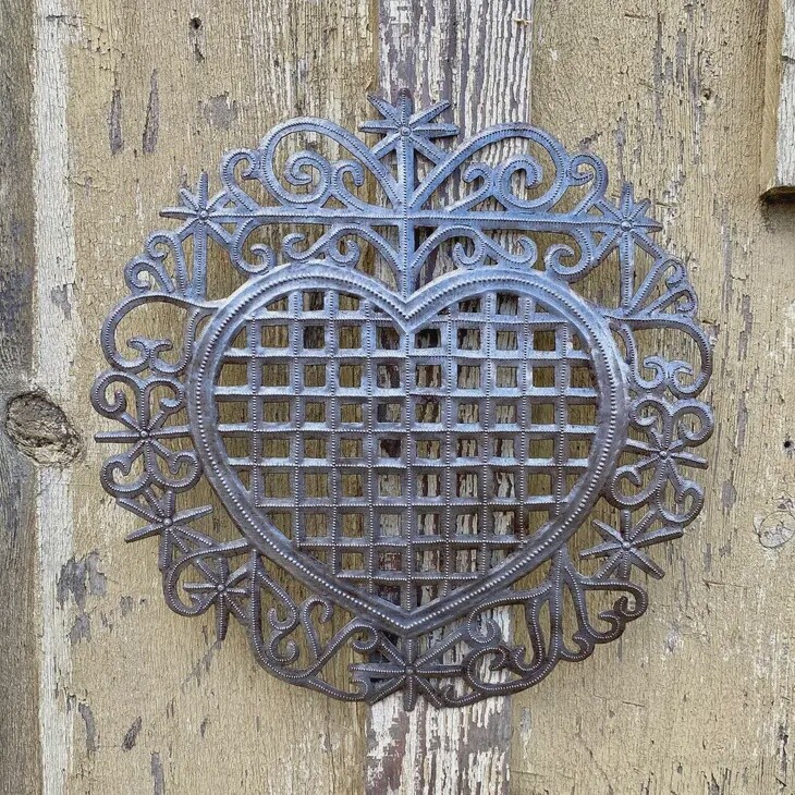 15&quot; x 15&quot; Voodoo Veve Heart and Sword