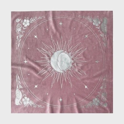 Velvet Altar Cloth - "Celestial"  Blush Pink Velvet + Silver Foil