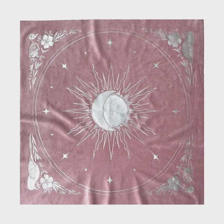 Velvet Altar Cloth - &quot;Celestial&quot;  Blush Pink Velvet + Silver Foil