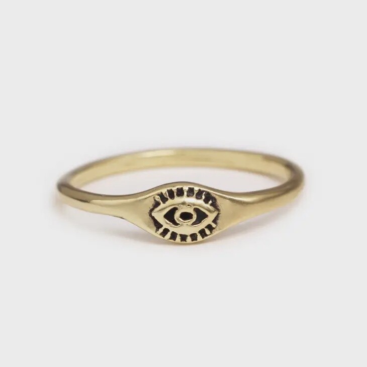 Evil Eye Signet Ring- Bronze