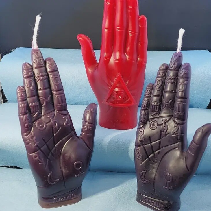 Palmistry beeswax candle