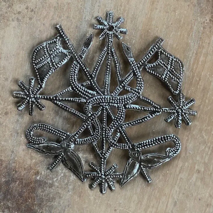 Metal Veve Wall Art, Unique Voodoo Ornament, Veve Dambala