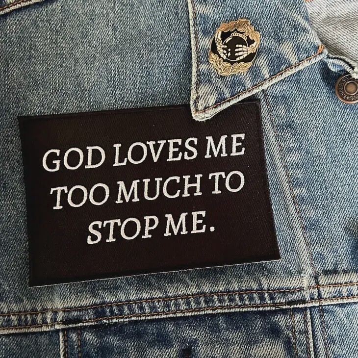 Embroidered Patch - &quot;GOD LOVES ME&quot;