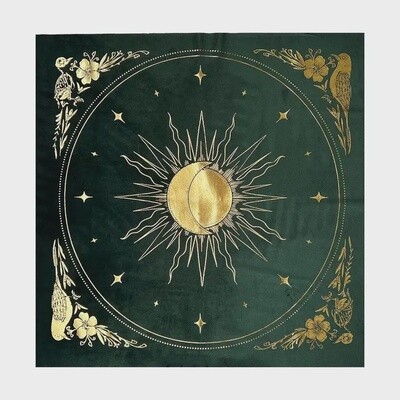 Velvet Altar Cloth - "Celestial" | Emerald Velvet + Gold Foil