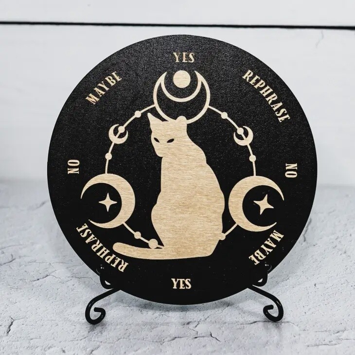 Black Cat Moon Phases Pendulum Board