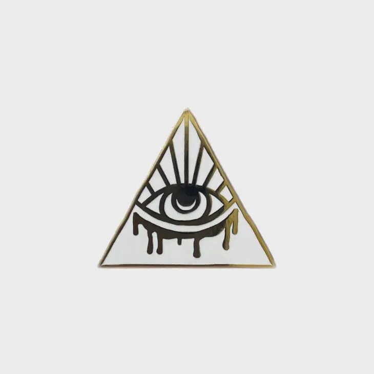 White Evol-Eye Logo Pin