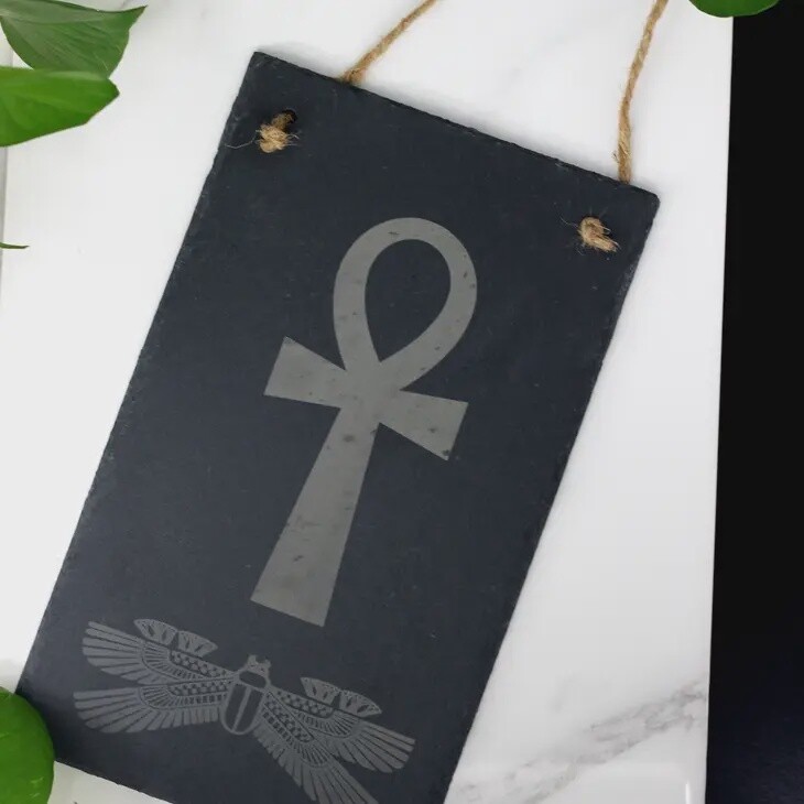 10&quot; Ankh and Scarab Egyptian Wall Hanging Sign