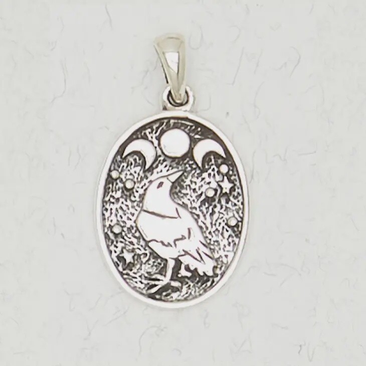 Sterling Silver Pendant - Celtic Raven
