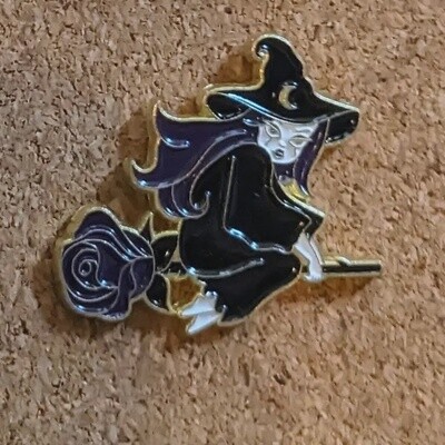 Witch On A Broom Pin