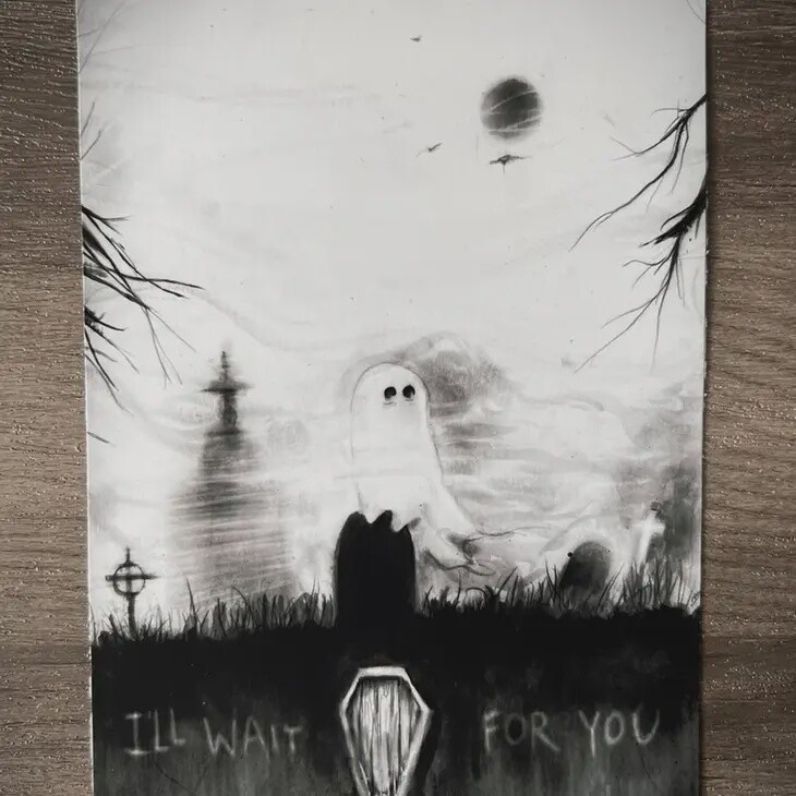 I&#39;ll Wait For You Ghost-Fine Art Print 5x7