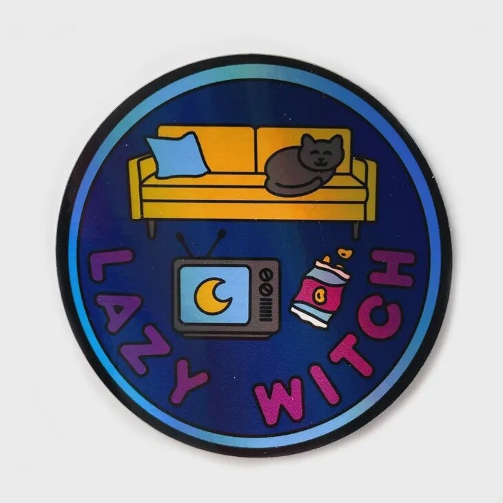 Lazy Witch Holographic Sticker