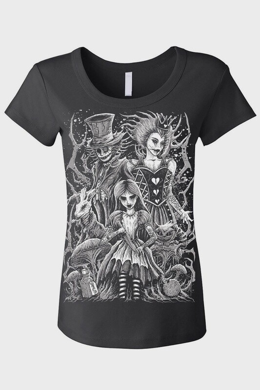 Malice in Wonderland Tee Woman&#39;s Scoop Neck
