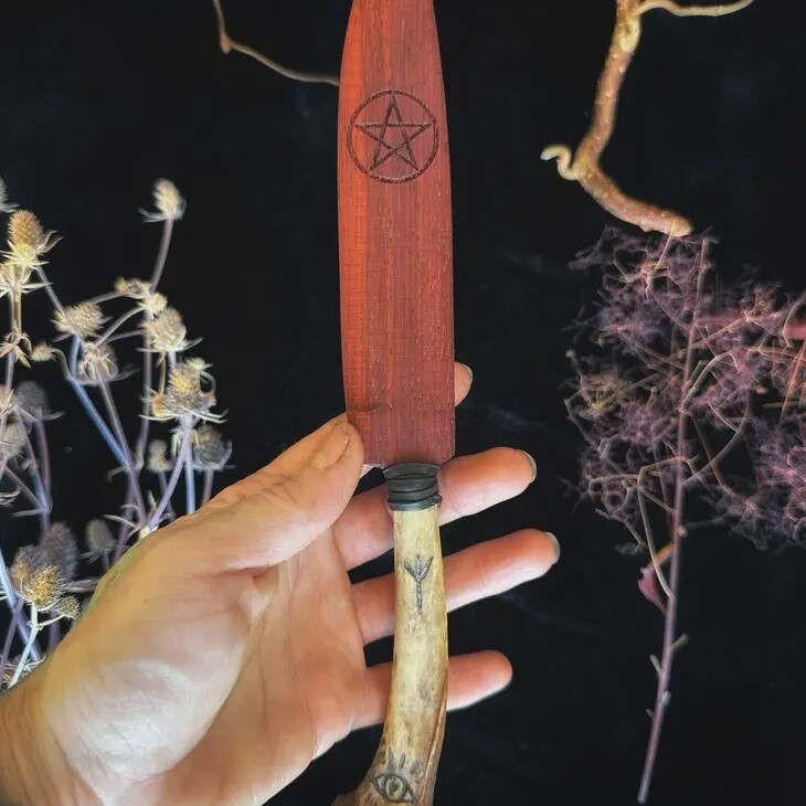 Coyote Bone and Wooden Blade Athame