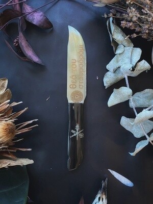 Etched Bone Ritual Knife and Athame Hecate