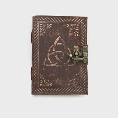 Triquetra Embossed Leather Blank Journal Spell Book