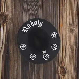 Witchy Gothic Wide Brimmed Felt Hat