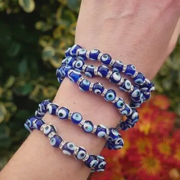Evil Eye Beaded Bracelet 8mm