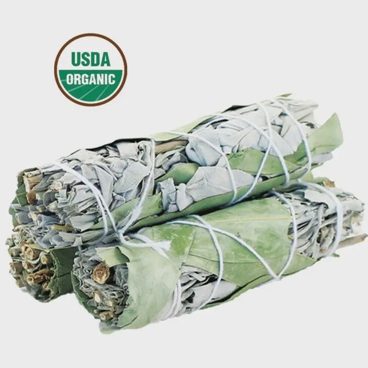 Eucalyptus White Sage Organic  Sticks 4&quot;