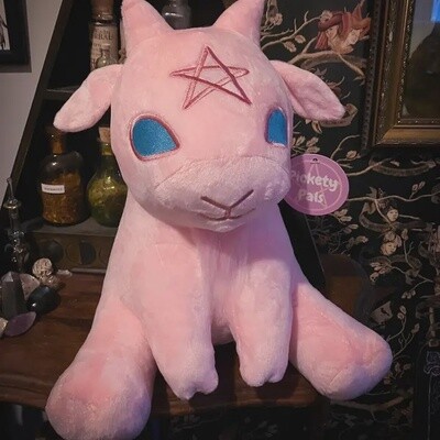 "Baphy" - Witchy Baby Goat Plushie by The Pickety Witch | Cotton Candy Pink