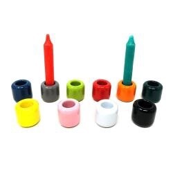 Black Chime Ceramic Candle Holder 1.25&quot;H 1.25&quot;W