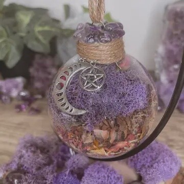 Amethyst Moon Witch Ball