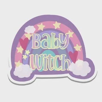 Baby Witch Pastel Rainbow Vinyl Sticker