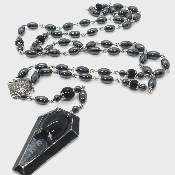 Coffin Rosary with Onyx