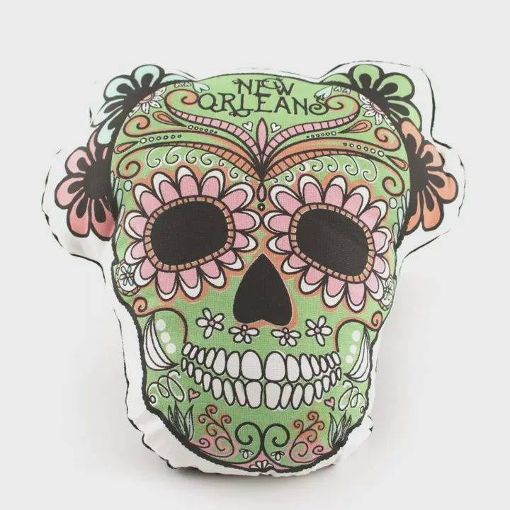 Pillow-Floral Sugar Skull