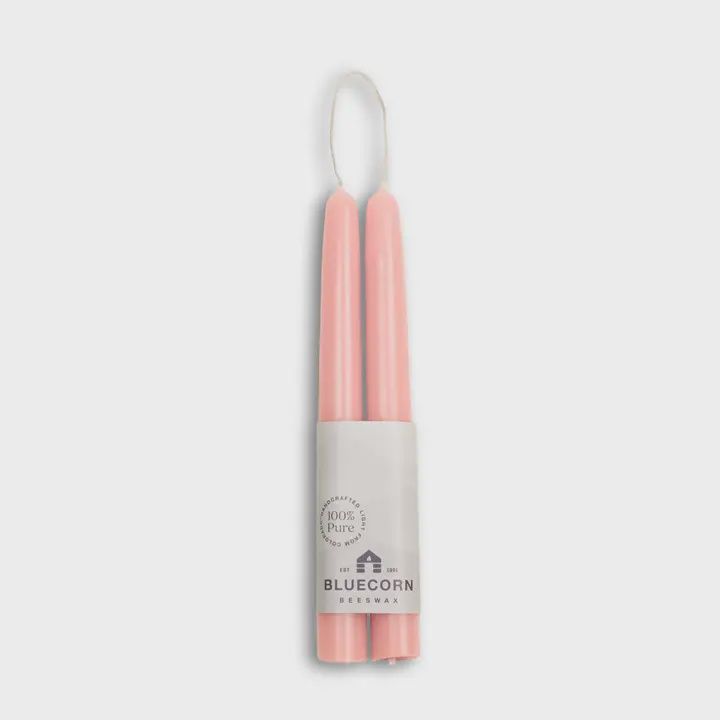 Pair of Hand-Dipped Beeswax Taper Candles 8&quot;