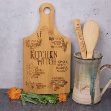 Kitchen Witch Bamboo Cutting Board