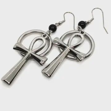 Ankh and Ring Earrings