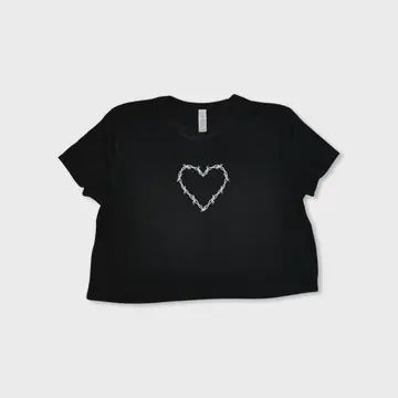 Barbed Wire Heart Graphic Crop Top