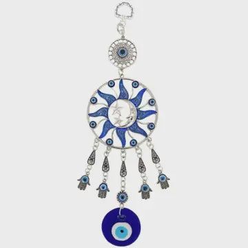 Sun &amp; Moon Evil Eye Hanging Amulet