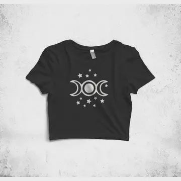 Triple Moon Goddess Crop Top