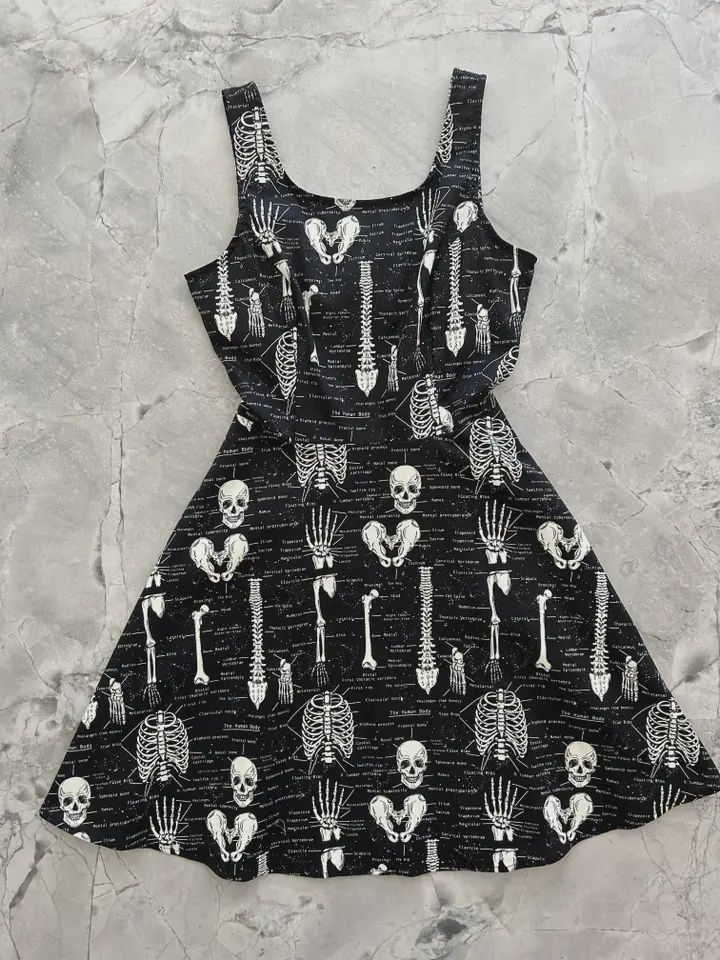 Glow Skull &amp; Bones Skater Dress