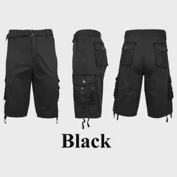 Men&#39;s Classic-Fit Distressed Belted Cargo Shorts