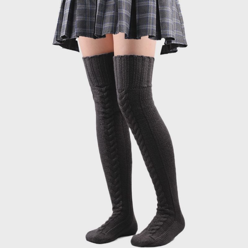 Autumn and Winter Warm Solid Color Knee Socks