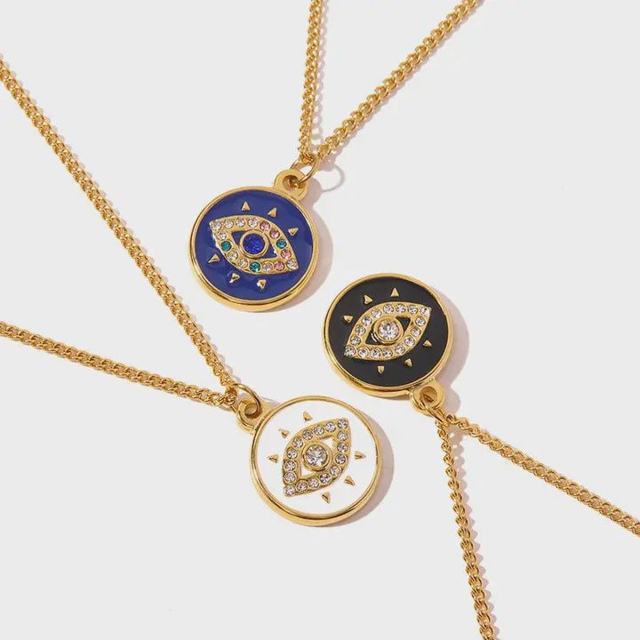 Evil Eye Gold Stainless Steel Necklace