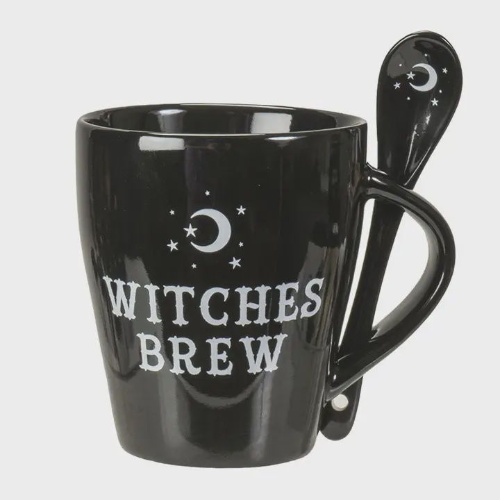 Mug and Spoon Sets, Name: Black Witches Brew Mug and Spoon Set