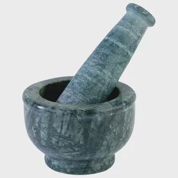 Large Mortar And Pestle, Colour: Large Green Marble Mortar &amp; Pestle