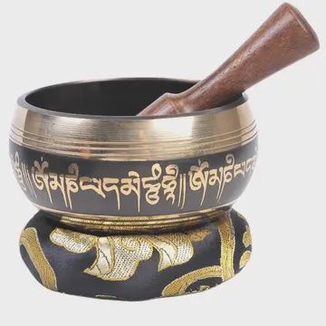 Black Etching Tibetan Singing Bowl