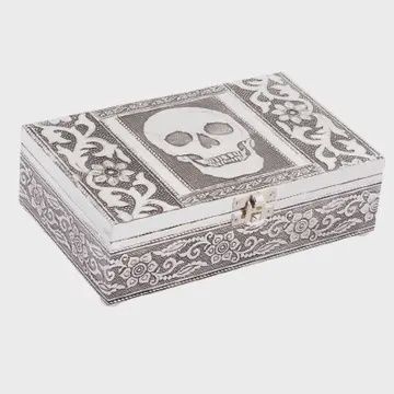 Skull Tin Jewelry Box