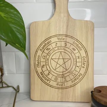 Witchy Cutting Boards, Name: 13&quot; Wheel of the Year Cutting Board