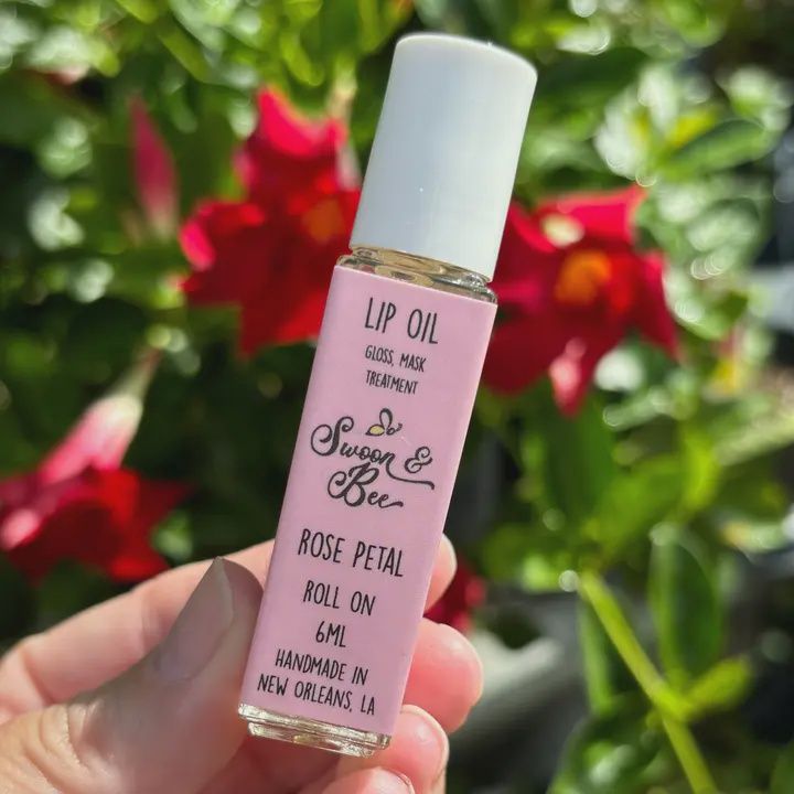 Organic Lip Oil Roll On, Rose Petal