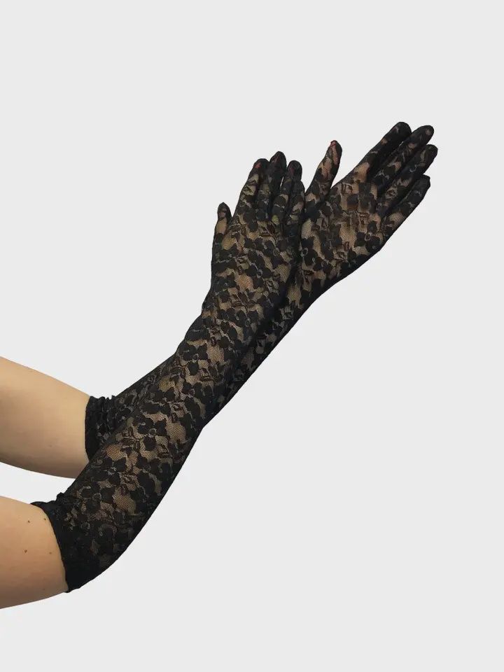 Lace Pattern Opera Gloves