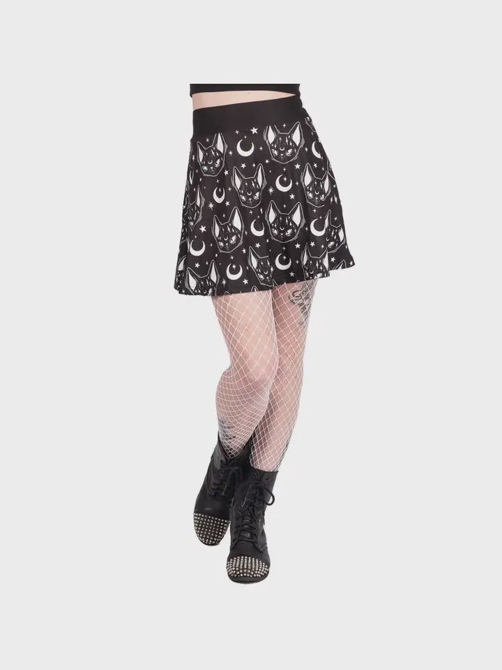 Mystical Cat Familiar Skater Skirt